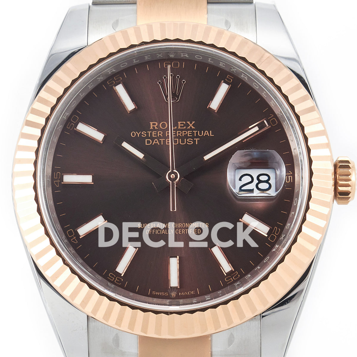Rolex Datejust 41 126331 Brown Rose Gold Clean Oyster — Κοντινή όψη καντράν