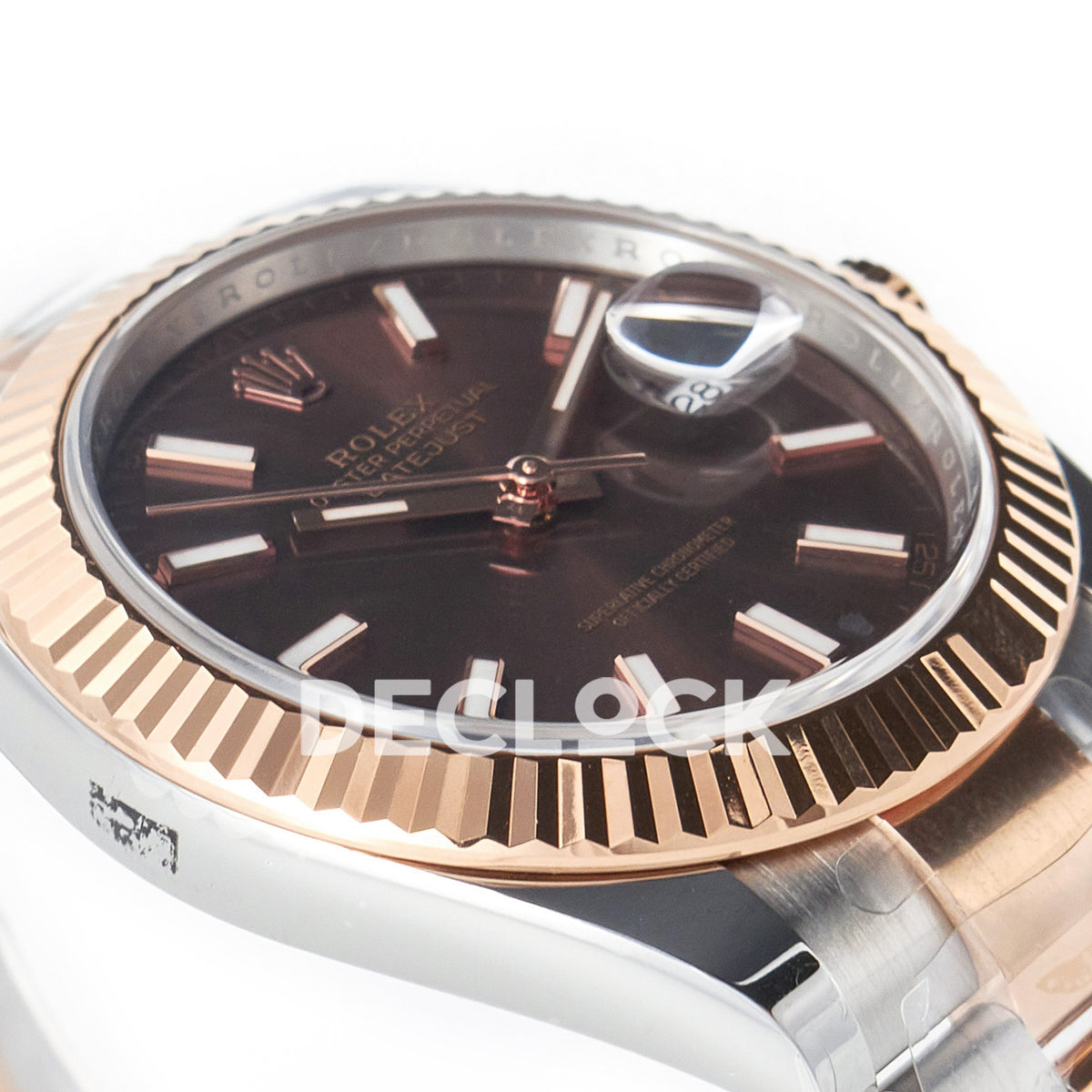 Rolex Datejust 41 126331 Brown Rose Gold Clean Oyster — Λοξή όψη στεφάνης