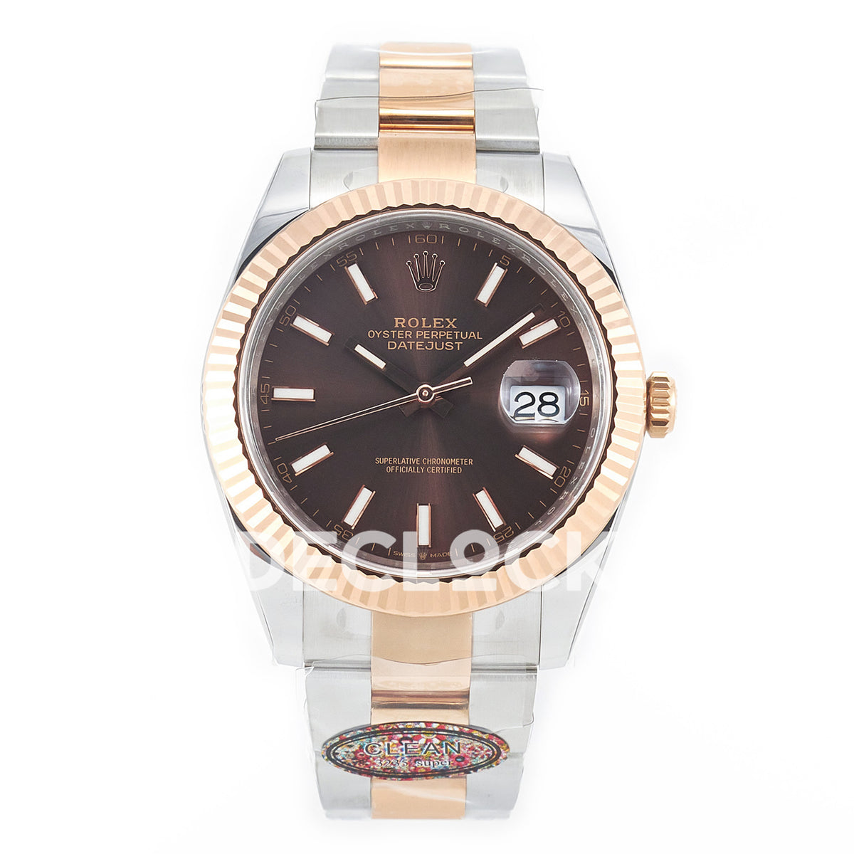 Rolex Datejust 41 126331 Brown Rose Gold Clean Oyster — Μπροστινή όψη
