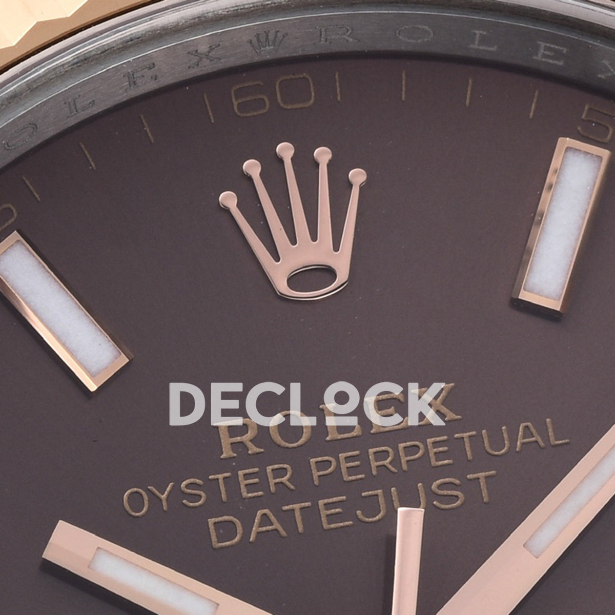 Rolex Datejust 41 126331 Chocolate Jubilee — Κοντινή όψη επιγραφών καντράν
