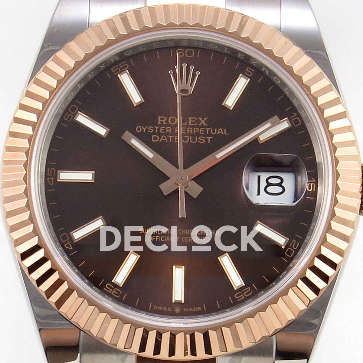 Rolex Datejust 41 126331 Chocolate Stick Oyster QF JH3235 Free Sprung replica - dial closeup