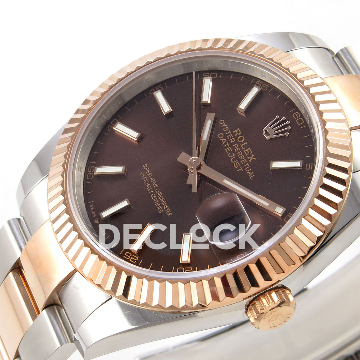 Rolex Datejust 41 126331 Chocolate Stick Oyster QF JH3235 Free Sprung replica - dial angle right