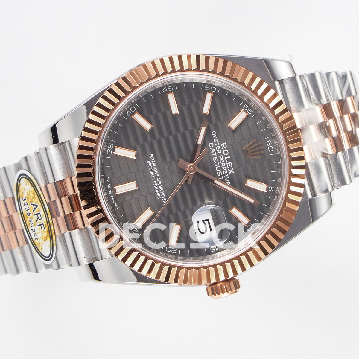 Rolex Datejust 41 126331 Grey Motif Rose Gold ARF Jubilee Gain Weight — Ολόκληρο ρολόι με μπρασελέ