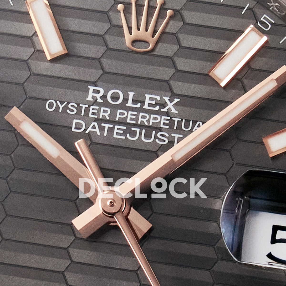 Rolex Datejust 41 126331 Grey Motif Rose Gold ARF Jubilee Gain Weight — Κέντρο καντράν και δείκτες