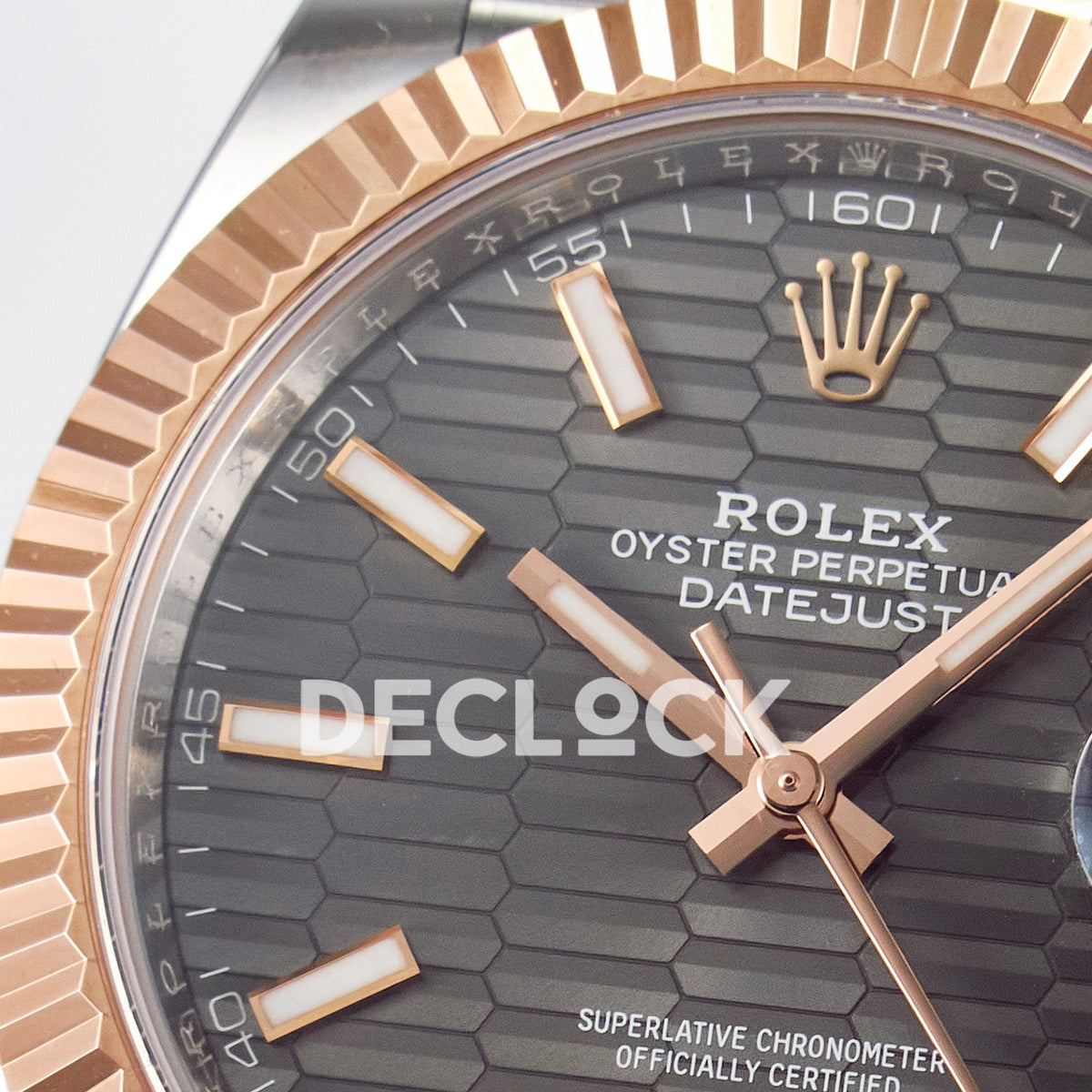 Rolex Datejust 41 126331 Grey Motif Rose Gold ARF Jubilee Gain Weight — Μεγεθυντικός φακός ημερομηνίας