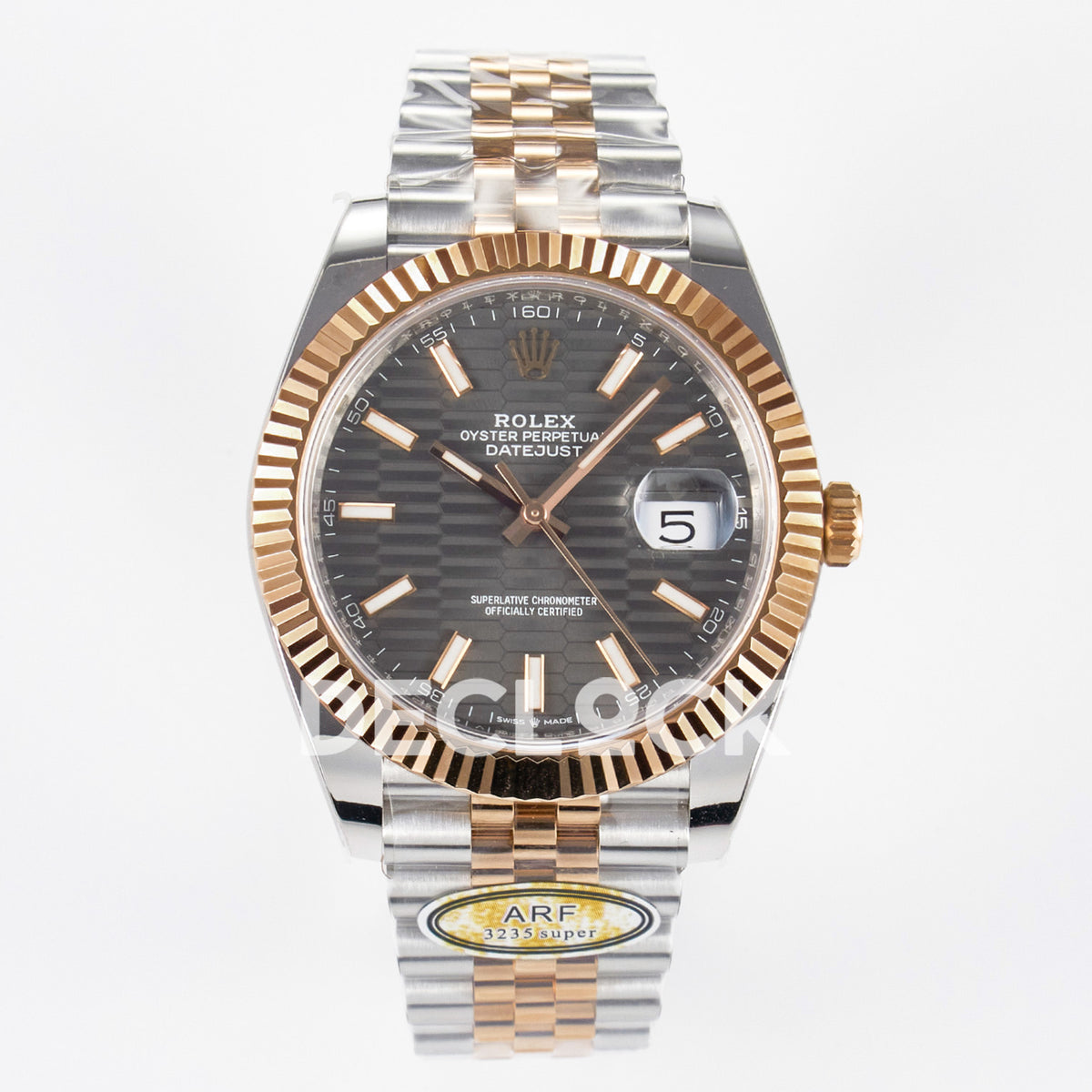 Rolex Datejust 41 126331 Grey Motif Rose Gold ARF Jubilee Gain Weight — Μπροστινή όψη