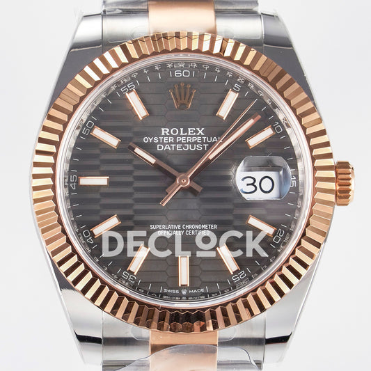 Rolex Datejust 41 126331 Grey Motif Rose Gold ARF Oyster Gain Weight — Κοντινή όψη καντράν