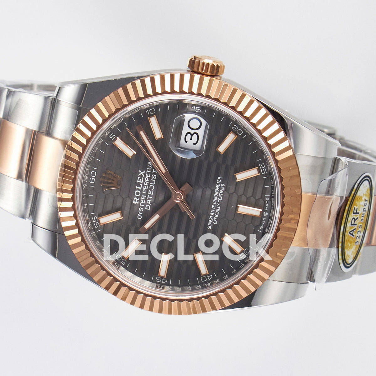 Rolex Datejust 41 126331 Grey Motif Rose Gold ARF Oyster Gain Weight — Οριζόντια όψη καντράν