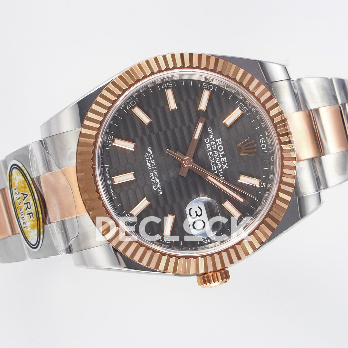 Rolex Datejust 41 126331 Grey Motif Rose Gold ARF Oyster Gain Weight — Ολόκληρο ρολόι με μπρασελέ