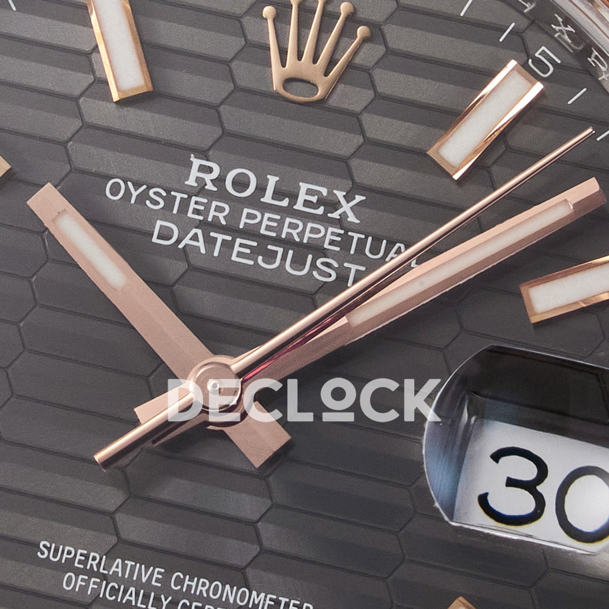 Rolex Datejust 41 126331 Grey Motif Rose Gold ARF Oyster Gain Weight — Κέντρο καντράν και δείκτες