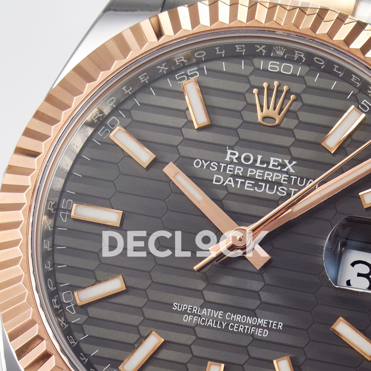 Rolex Datejust 41 126331 Grey Motif Rose Gold ARF Oyster Gain Weight — Μεγεθυντικός φακός ημερομηνίας