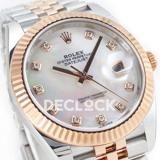 Rolex Datejust 41 126331 MOP Diamond Rose Gold Clean Jubilee — Λοξή όψη καντράν