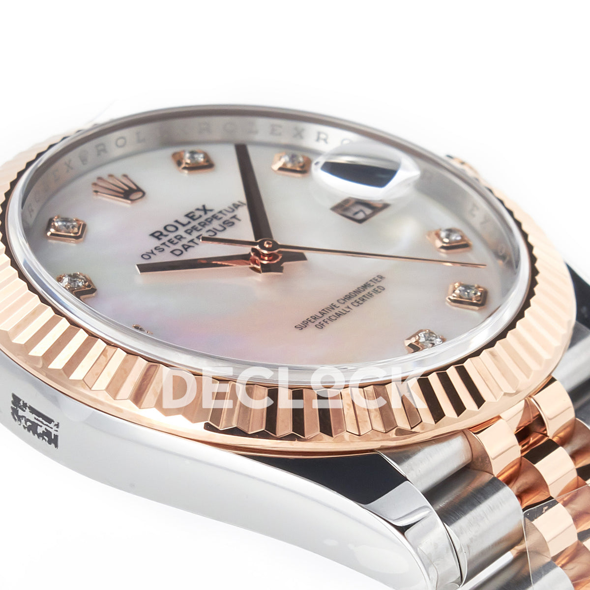 Rolex Datejust 41 126331 MOP Diamond Rose Gold Clean Jubilee — Λοξή όψη στεφάνης