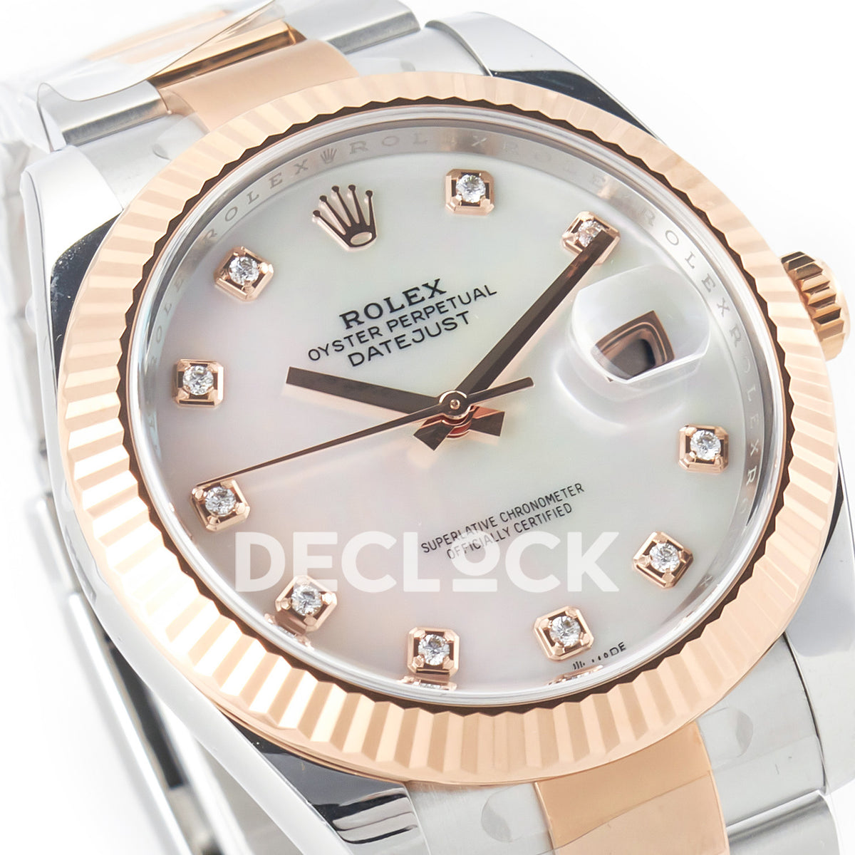 Rolex Datejust 41 126331 MOP Diamond Rose Gold Clean Oyster — Λοξή όψη καντράν