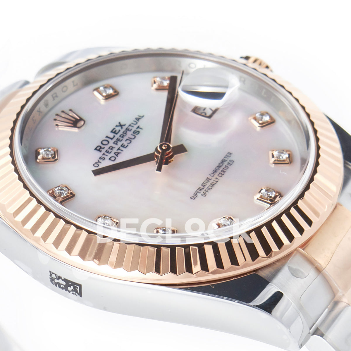 Rolex Datejust 41 126331 MOP Diamond Rose Gold Clean Oyster — Λοξή όψη στεφάνης