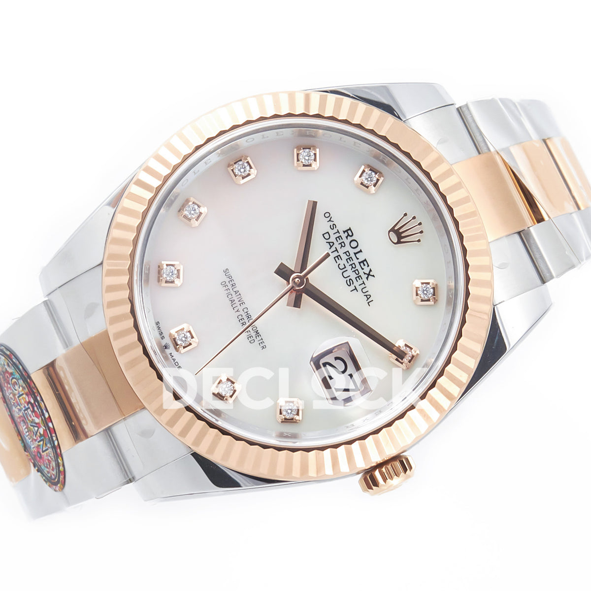 Rolex Datejust 41 126331 MOP Diamond Rose Gold Clean Oyster — Οριζόντια όψη καντράν