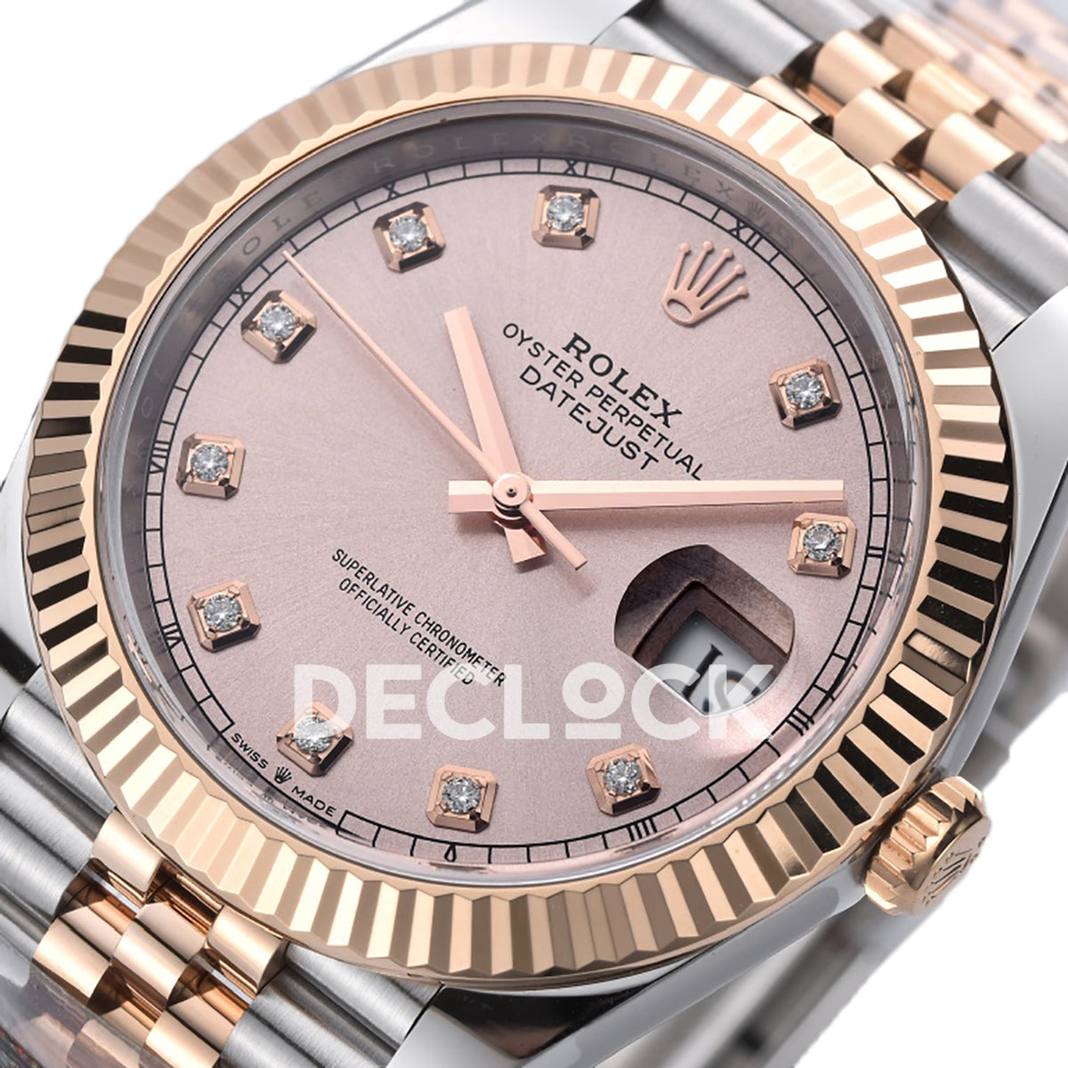 Rolex Datejust 41 126331 Pink Sundust Diamond Jubilee — Λοξή όψη καντράν