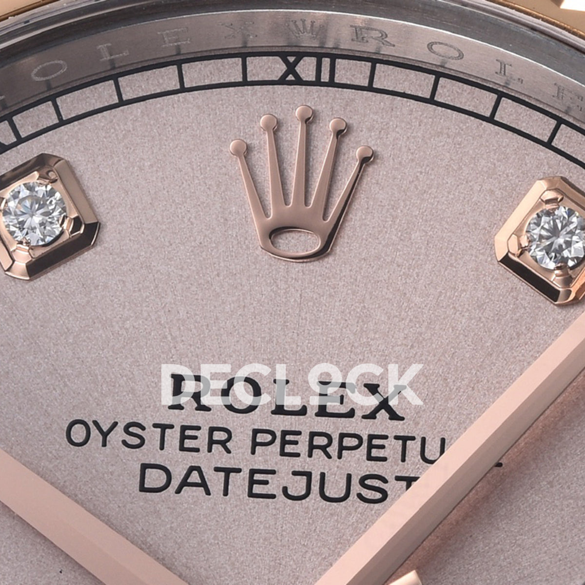 Rolex Datejust 41 126331 Pink Sundust Diamond Jubilee — Λεπτομέρεια λογοτύπου καντράν