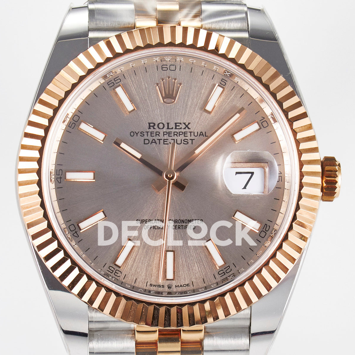 Rolex Datejust 41 126331 Rose Gold ARF Jubilee Gain Weight — Κοντινή όψη καντράν
