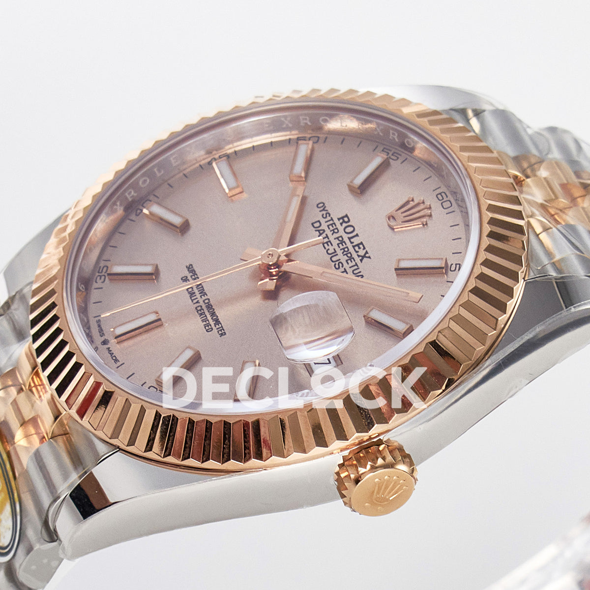 Rolex Datejust 41 126331 Rose Gold ARF Jubilee Gain Weight — Καντράν και κορώνα