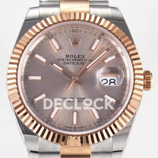 Rolex Datejust 41 126331 Rose Gold ARF Oyster Gain Weight — Κοντινή όψη καντράν