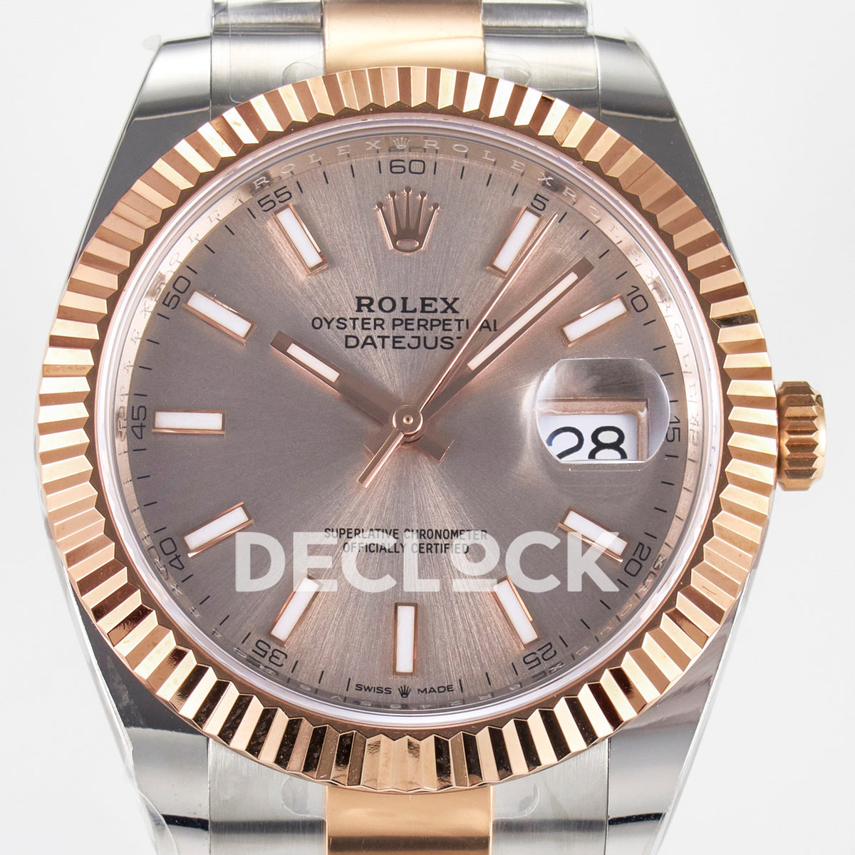 Rolex Datejust 41 126331 Rose Gold ARF Oyster Gain Weight — Κοντινή όψη καντράν
