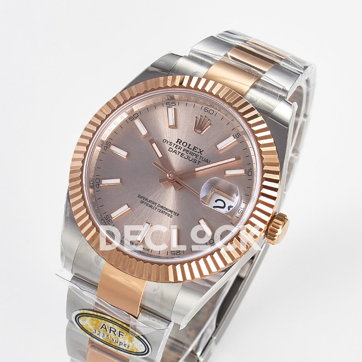 Rolex Datejust 41 126331 Rose Gold ARF Oyster Gain Weight — Ολόκληρο ρολόι σε γωνία