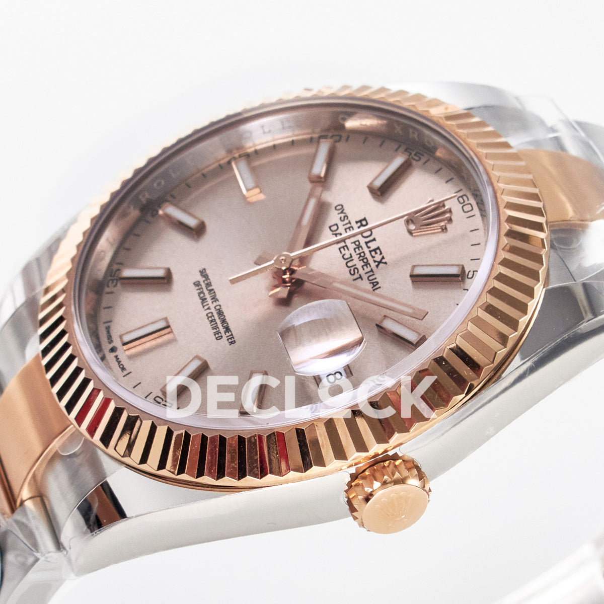 Rolex Datejust 41 126331 Rose Gold ARF Oyster Gain Weight — Καντράν και κορώνα