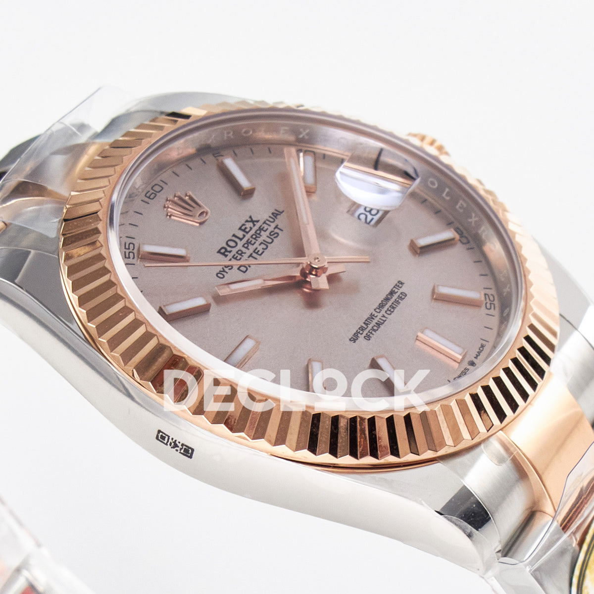 Rolex Datejust 41 126331 Rose Gold ARF Oyster Gain Weight — Λοξή όψη στεφάνης