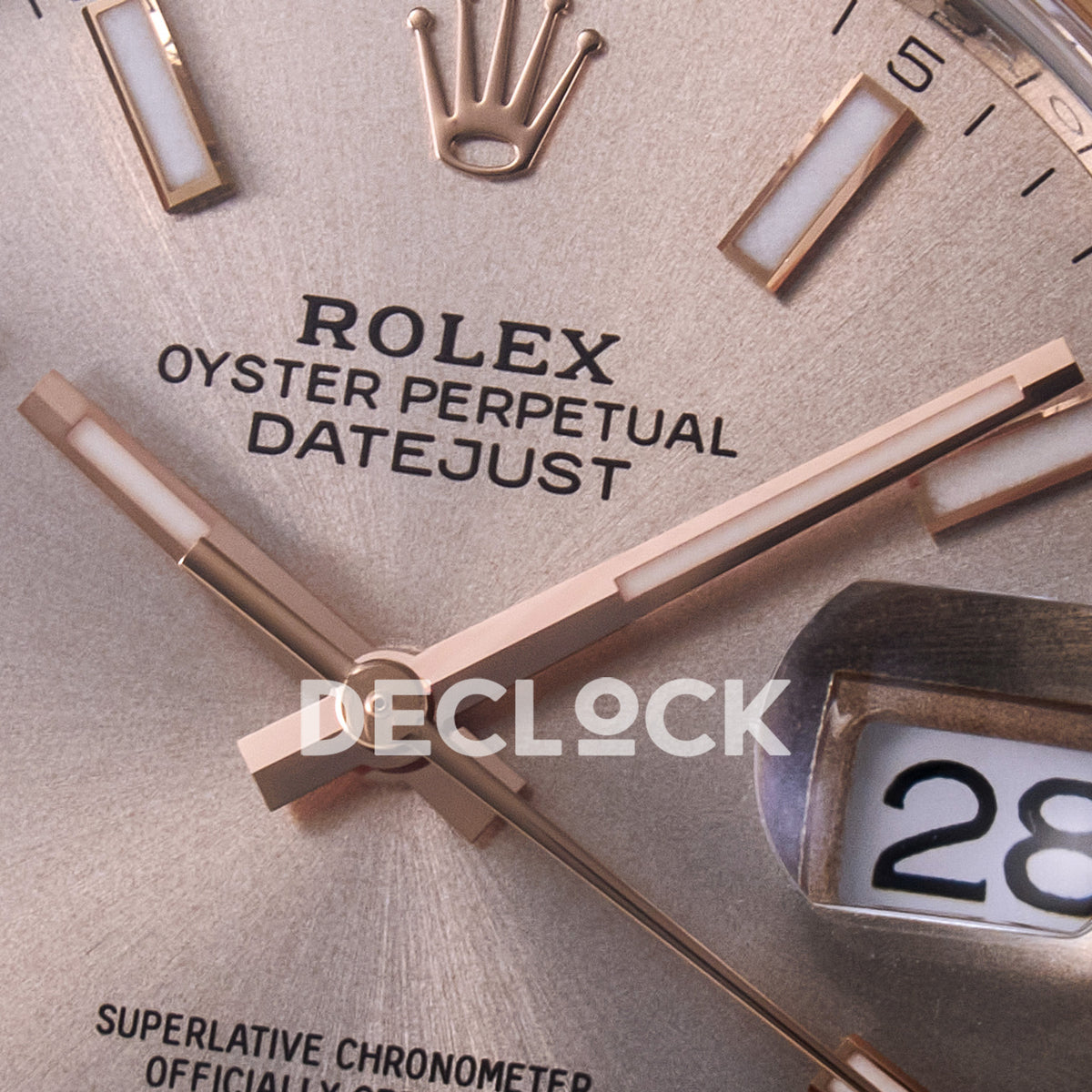 Rolex Datejust 41 126331 Rose Gold ARF Oyster Gain Weight — Κέντρο καντράν και δείκτες