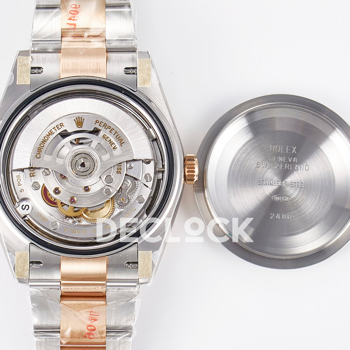 Rolex Datejust 41 126331 Rose Gold ARF Oyster Gain Weight — Ανοιχτή κάσα και μηχανισμός