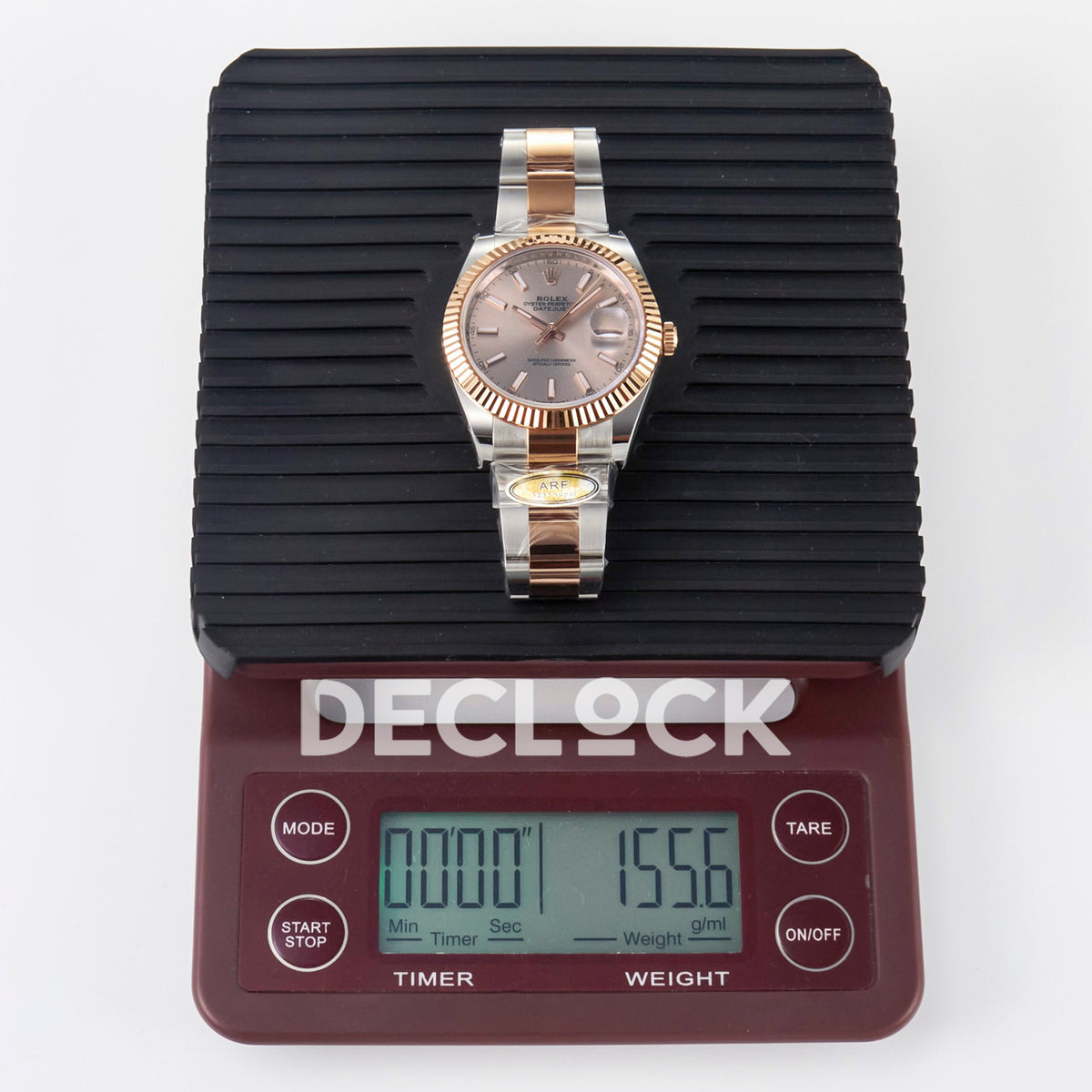 Rolex Datejust 41 126331 Rose Gold ARF Oyster Gain Weight — Ένδειξη βάρους στη ζυγαριά