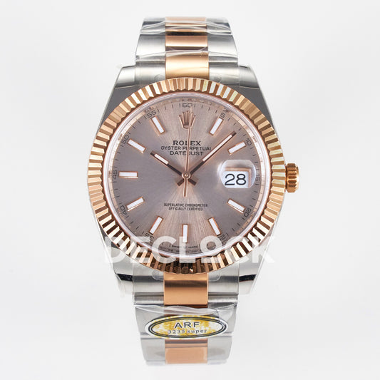 Rolex Datejust 41 126331 Rose Gold ARF Oyster Gain Weight — Μπροστινή όψη