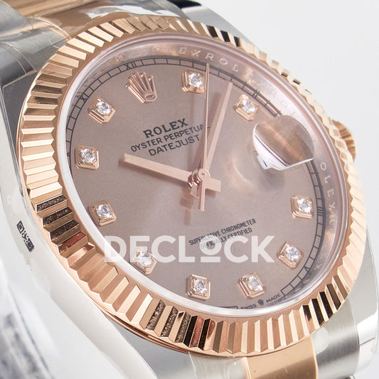 Rolex Datejust 41 126331 Rose Gold Diamond ARF Oyster Gain Weight — Λοξή όψη καντράν