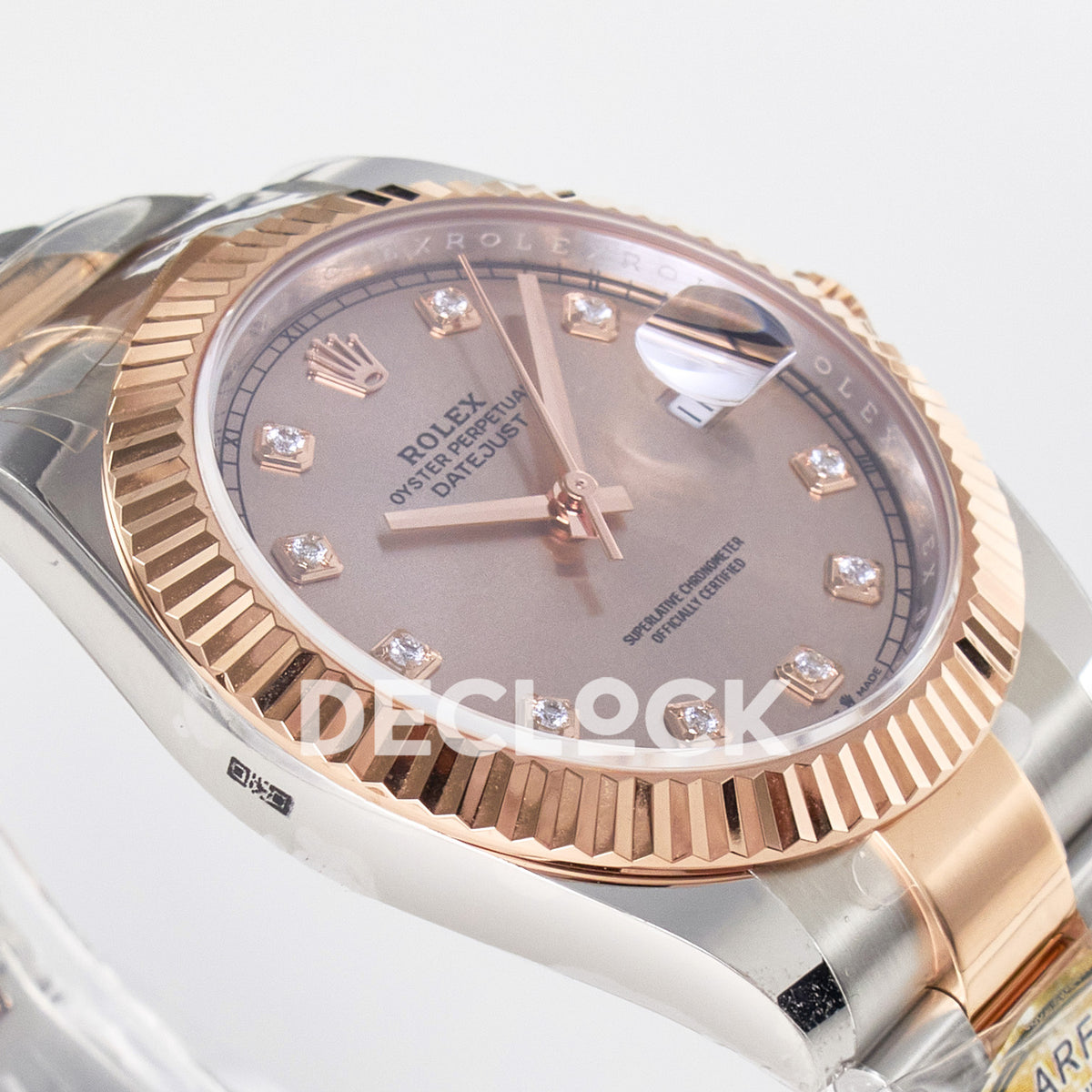 Rolex Datejust 41 126331 Rose Gold Diamond ARF Oyster Gain Weight — Λοξή όψη στεφάνης
