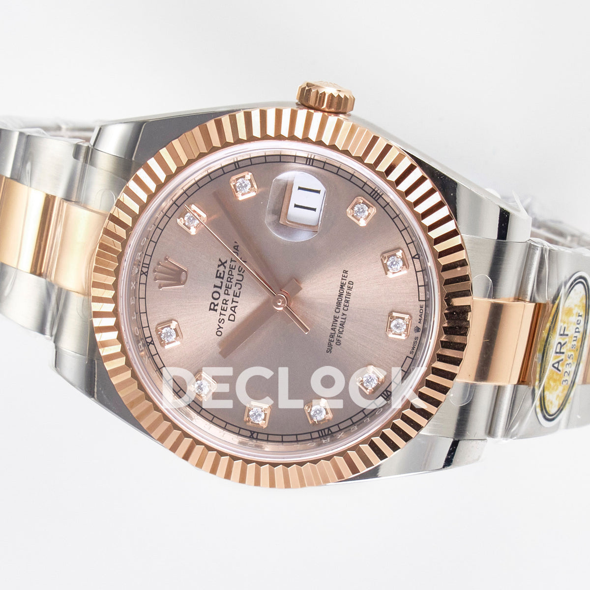 Rolex Datejust 41 126331 Rose Gold Diamond ARF Oyster Gain Weight — Οριζόντια όψη καντράν
