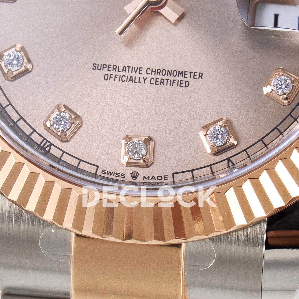 Rolex Datejust 41 126331 Rose Gold Diamond ARF Oyster Gain Weight — Κάτω στεφάνη και δείκτες