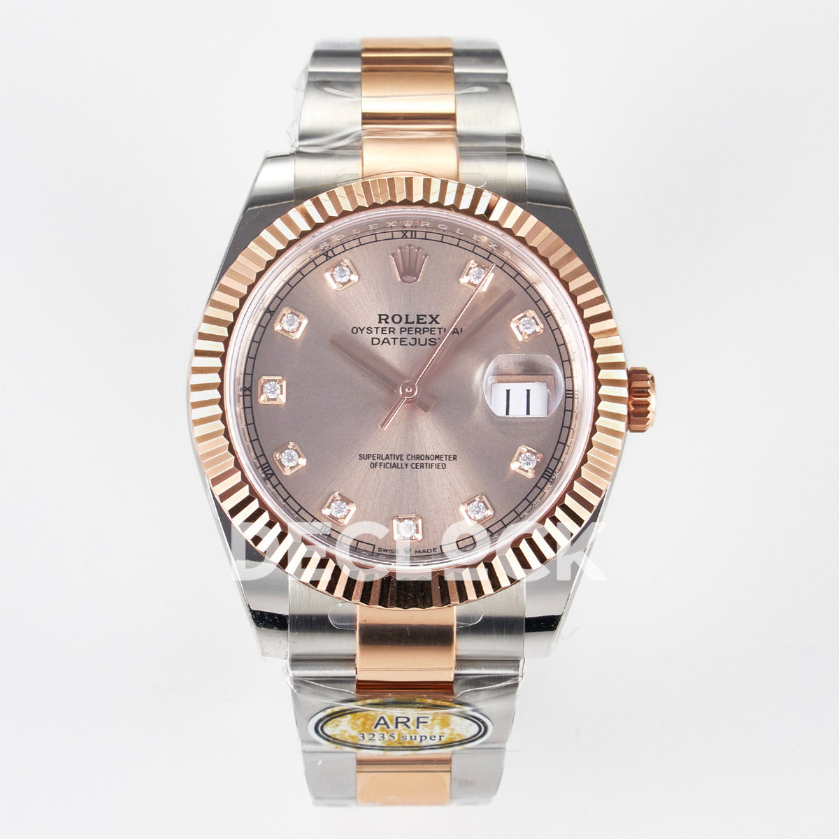 Rolex Datejust 41 126331 Rose Gold Diamond ARF Oyster Gain Weight — Μπροστινή όψη