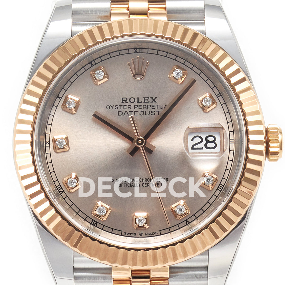 Rolex Datejust 41 126331 Silver Diamond Clean Jubilee — Κοντινή όψη καντράν