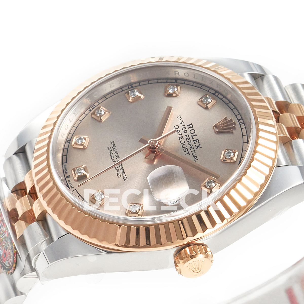 Rolex Datejust 41 126331 Silver Diamond Clean Jubilee — Κάσα και κορώνα από το πλάι