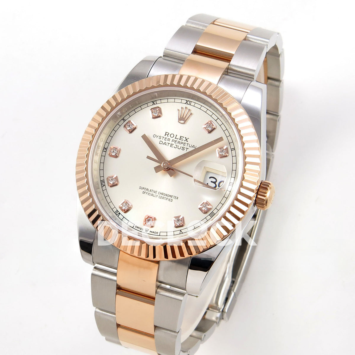 Rolex Datejust 41 126331 Silver Diamond Oyster QF JH3235 Free Sprung replica - three quarter