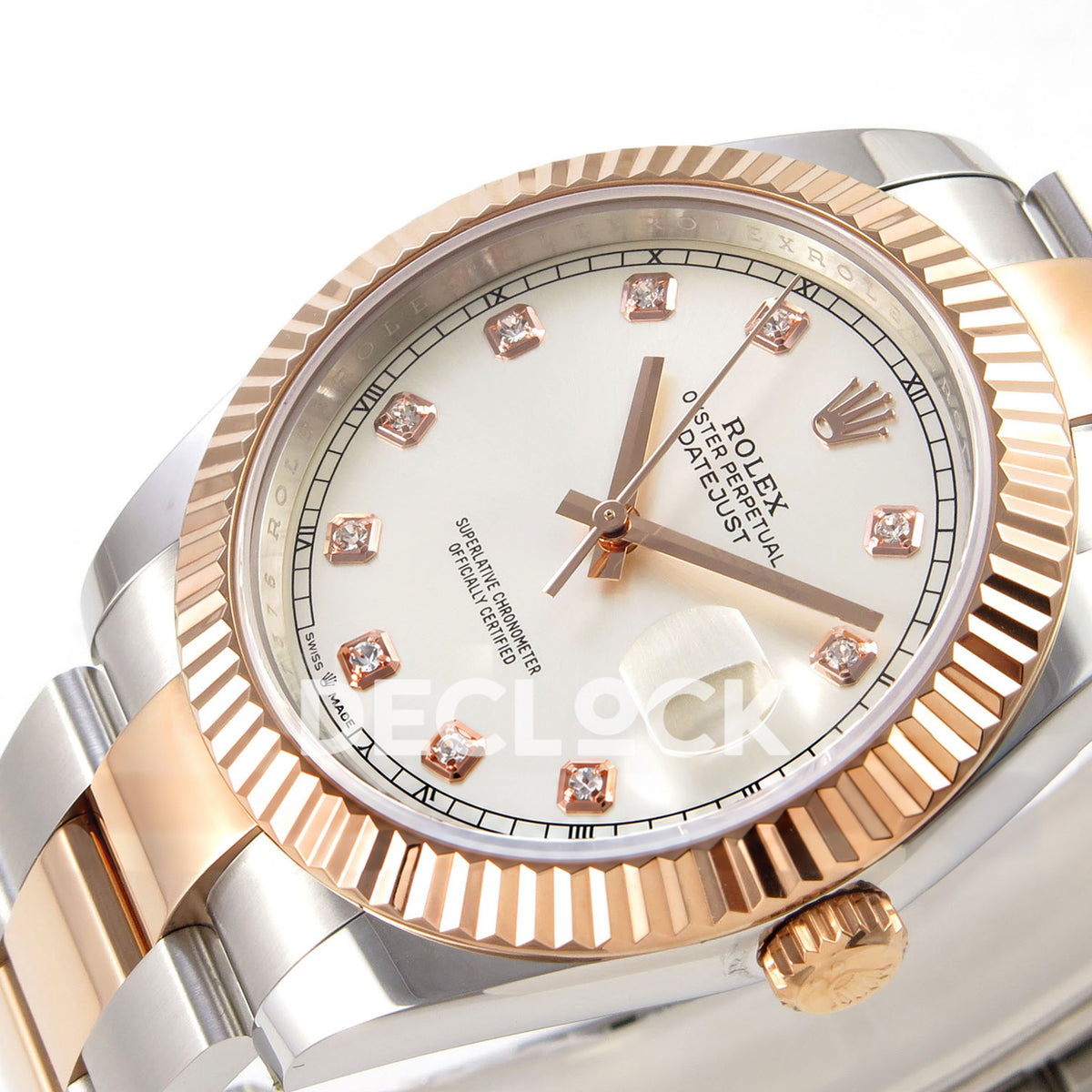 Rolex Datejust 41 126331 Silver Diamond Oyster QF JH3235 Free Sprung replica - dial angle right