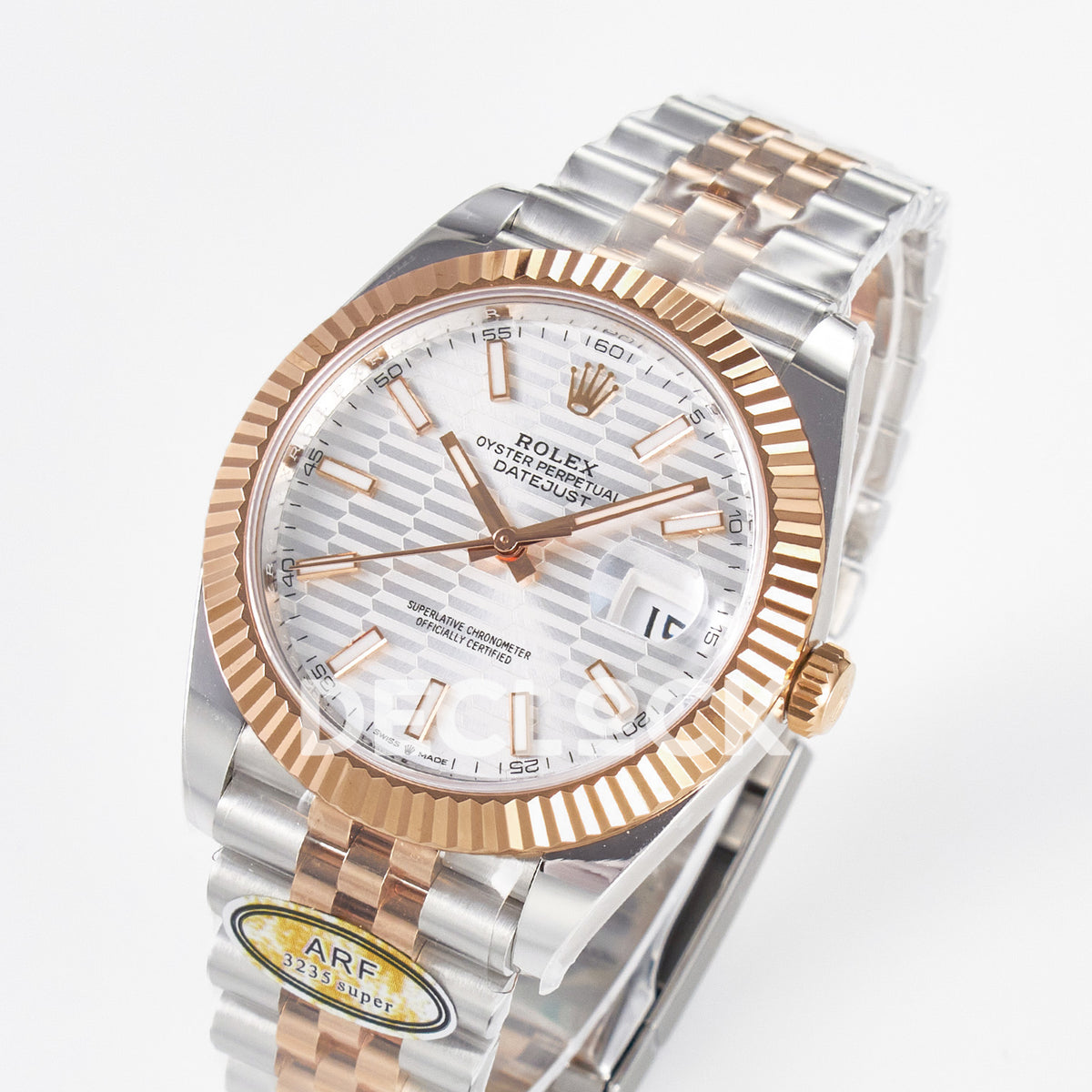 Rolex Datejust 41 126331 Silver Motif Rose Gold ARF Jubilee Gain Weight — Ολόκληρο ρολόι σε γωνία