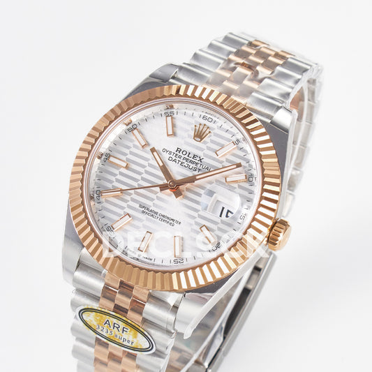 Rolex Datejust 41 126331 Silver Motif Rose Gold ARF Jubilee Gain Weight — Ολόκληρο ρολόι σε γωνία