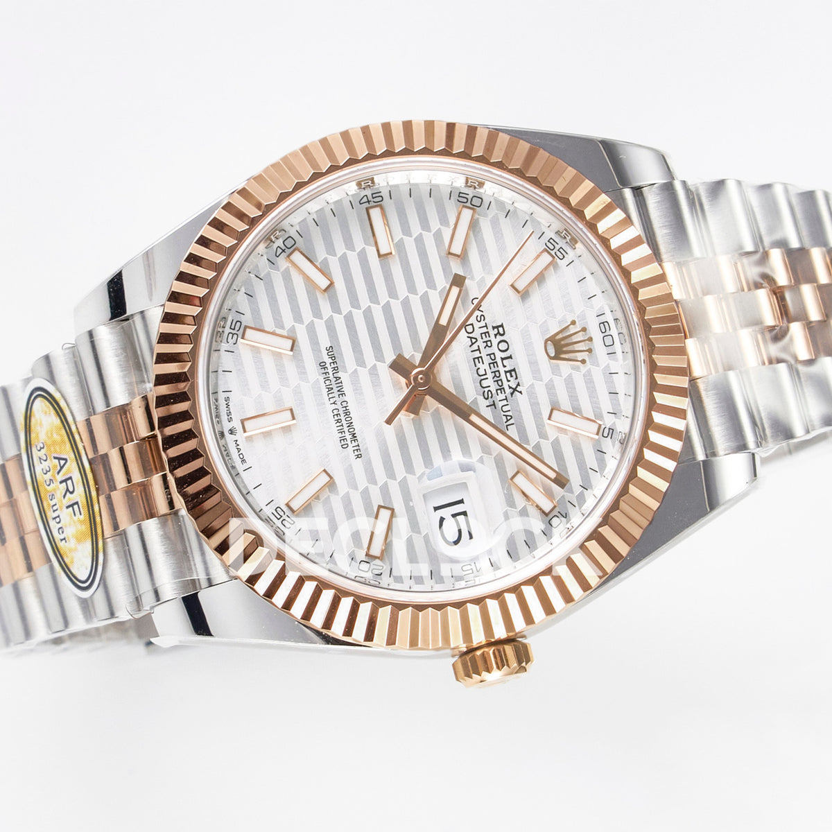 Rolex Datejust 41 126331 Silver Motif Rose Gold ARF Jubilee Gain Weight — Ολόκληρο ρολόι με μπρασελέ