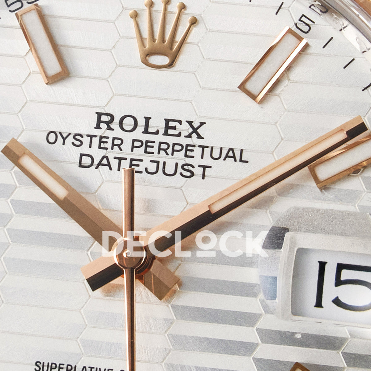 Rolex Datejust 41 126331 Silver Motif Rose Gold ARF Jubilee Gain Weight — Κέντρο καντράν και δείκτες