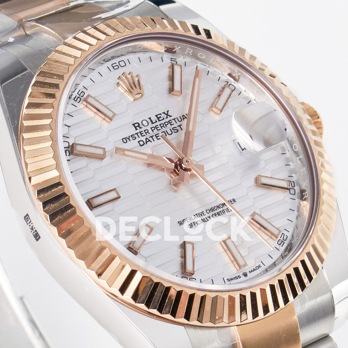 Rolex Datejust 41 126331 Silver Motif Rose Gold ARF Oyster Gain Weight — Λοξή όψη καντράν