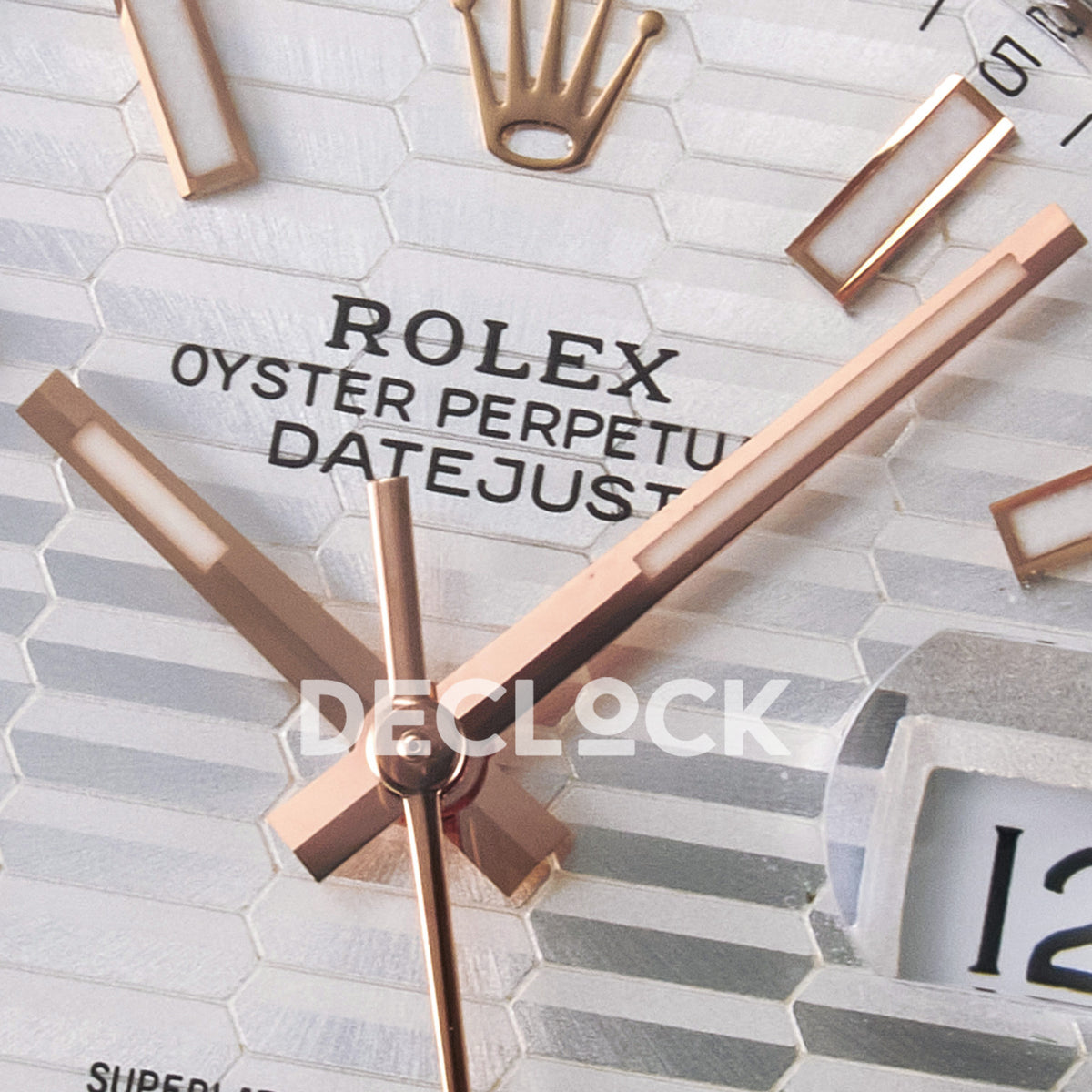Rolex Datejust 41 126331 Silver Motif Rose Gold ARF Oyster Gain Weight — Κέντρο καντράν και δείκτες
