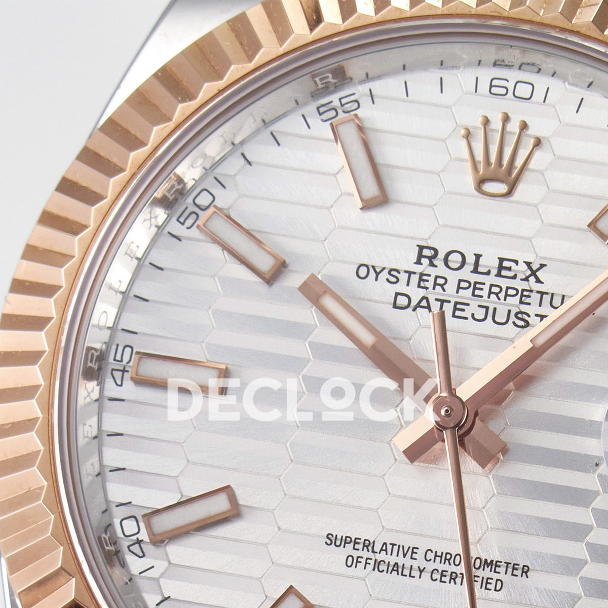 Rolex Datejust 41 126331 Silver Motif Rose Gold ARF Oyster Gain Weight — Μεγεθυντικός φακός ημερομηνίας