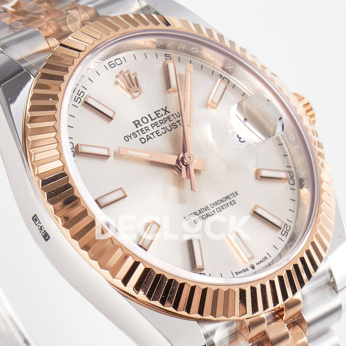 Rolex Datejust 41 126331 Silver Rose Gold ARF Jubilee Gain Weight — Λοξή όψη καντράν